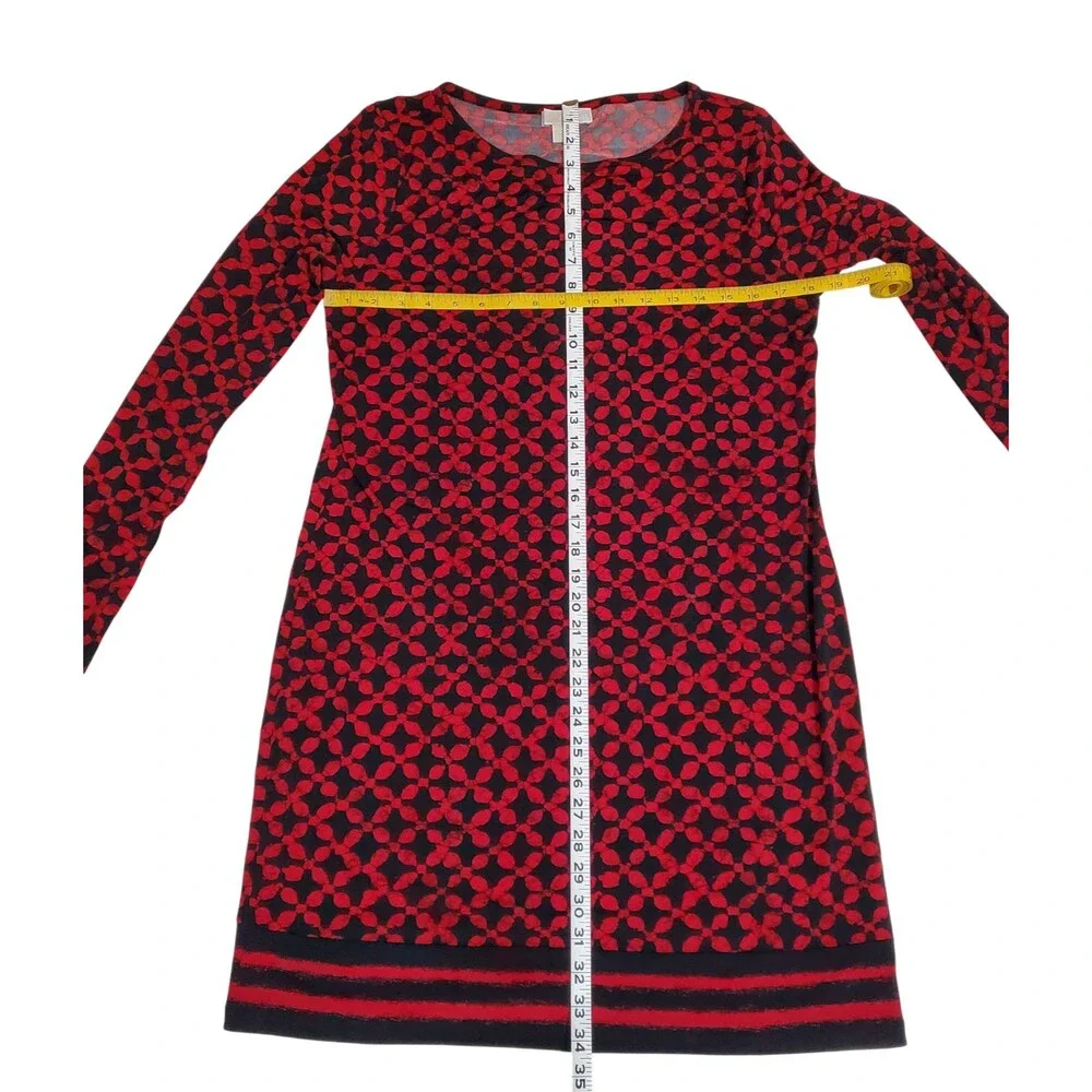 Michael Kors Geometric Red & Black Dress Women's Size L